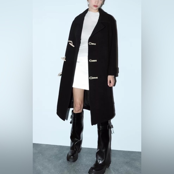NWT - Zara ZW Limited Edition Women’s Toggle 75% Wool Blended Coat - Size L - Picture 3 of 16